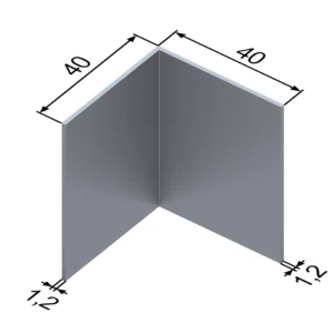 Уголок алюминиевый 40×40×1,2 мм для НВФ