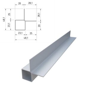 Угловой профиль для клинкера 20×20 мм